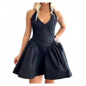 NEW BETTER BE backstage halter bubble dress in black